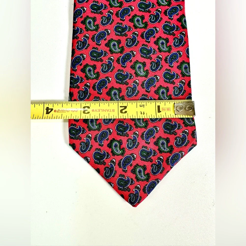 Burberry Vibrant Paisley Print Tie 100% silk. Hand sewn in USA